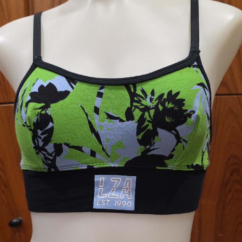 La SENZA Green and Black Floral Sports Bra